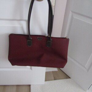 BRICS Burgundy Tote Bag Purse with Interior Pockets for Cell, etc.---Key Fobs.